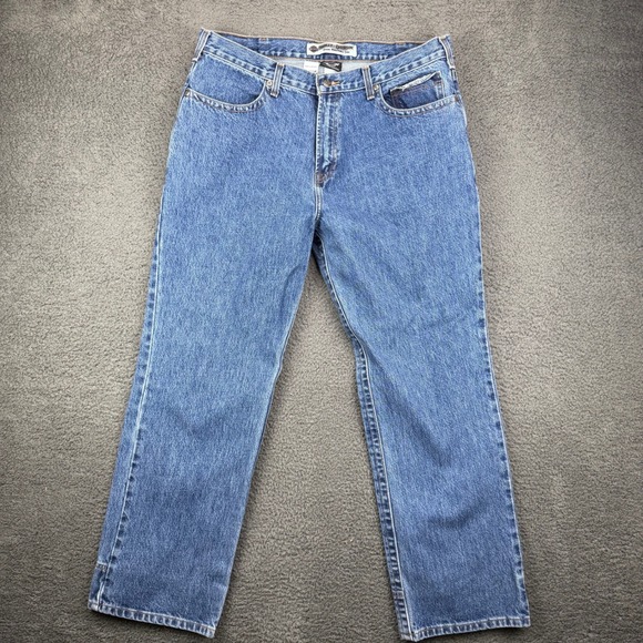 Harley Davidson Mens Jeans 36x30 Blue Denim Genuine MotorClothes Straight Fit